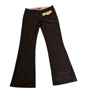 Volcom Womens Pinstripe Trouser Pants Size 3 Black Pink Flare NWT